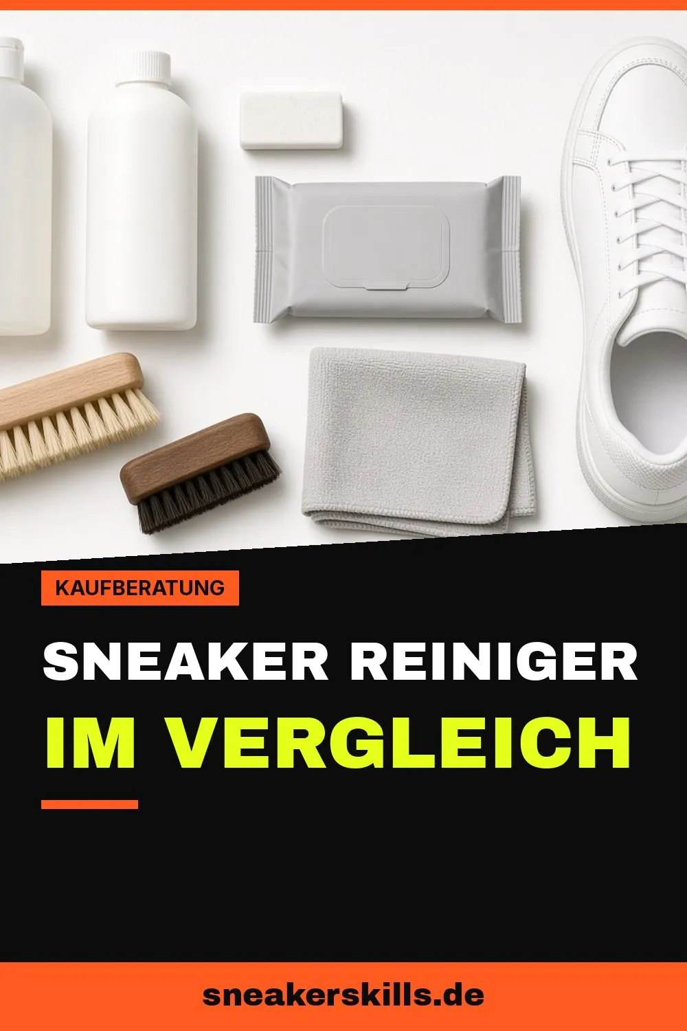 Die besten Sneaker Reiniger im Vergleich (Pinterest Grafik von sneakerskills.de)