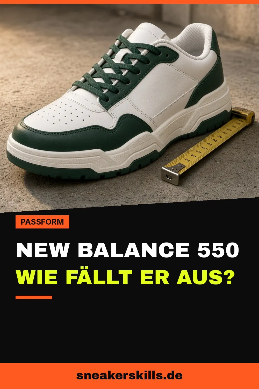 New Balance 550: Wie fällt er aus? (Pinterest Grafik von sneakerskills.de)