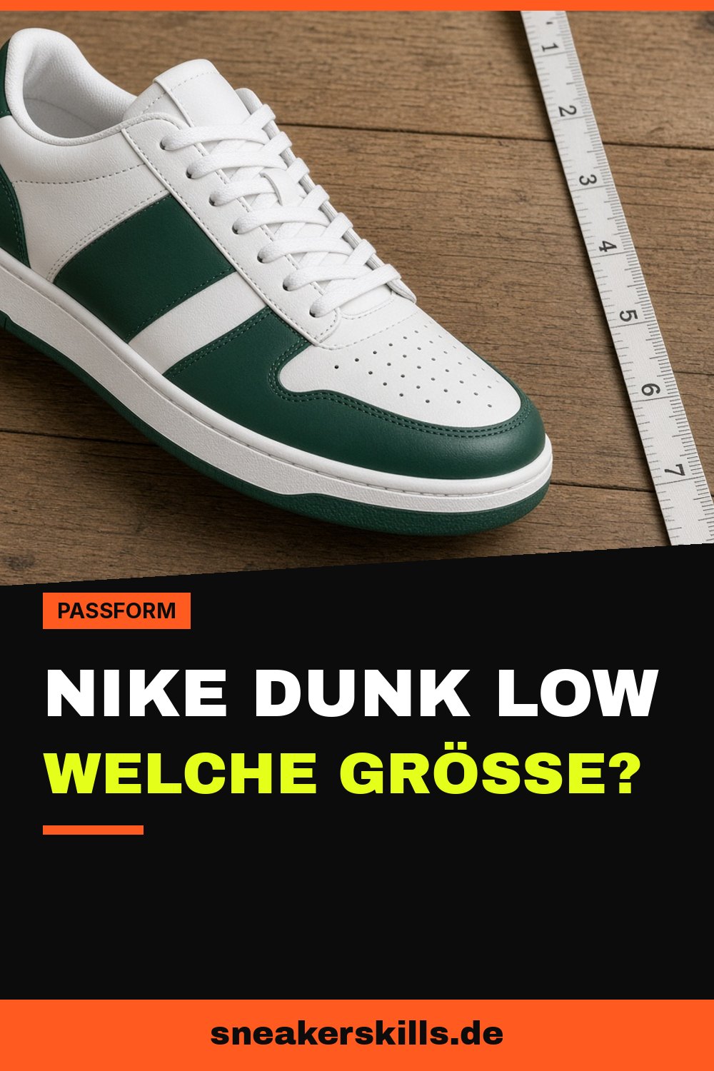 Nike Dunk Low Größe: Wie fällt er aus? (Pinterest Grafik von sneakerskills.de)