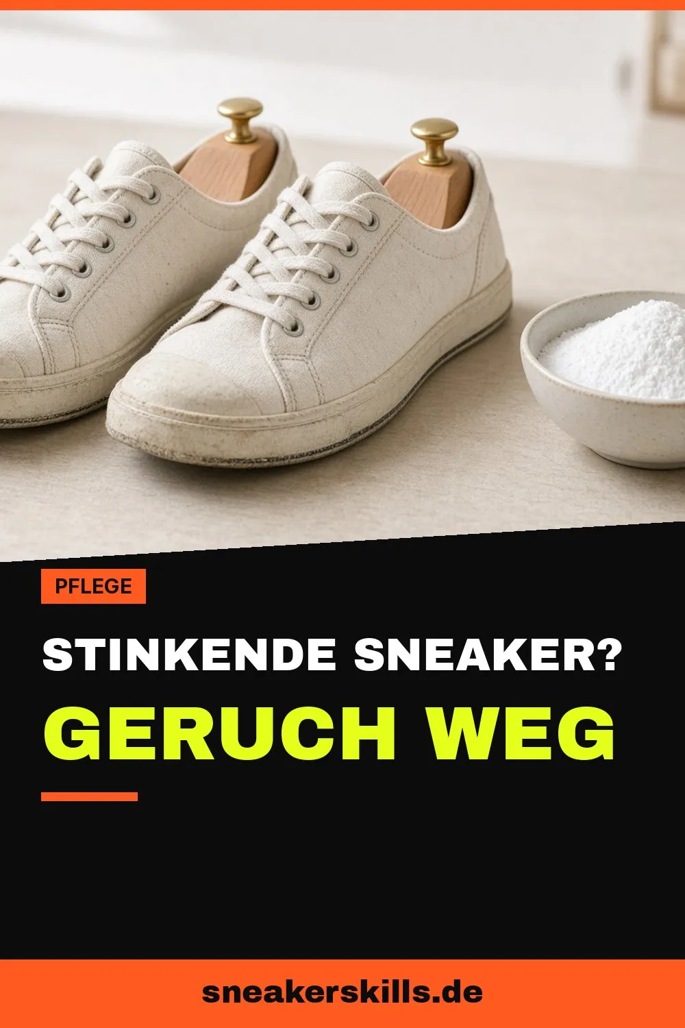Stinkende Sneaker: So wirst du den Geruch dauerhaft los (Pinterest Grafik von sneakerskills.de)