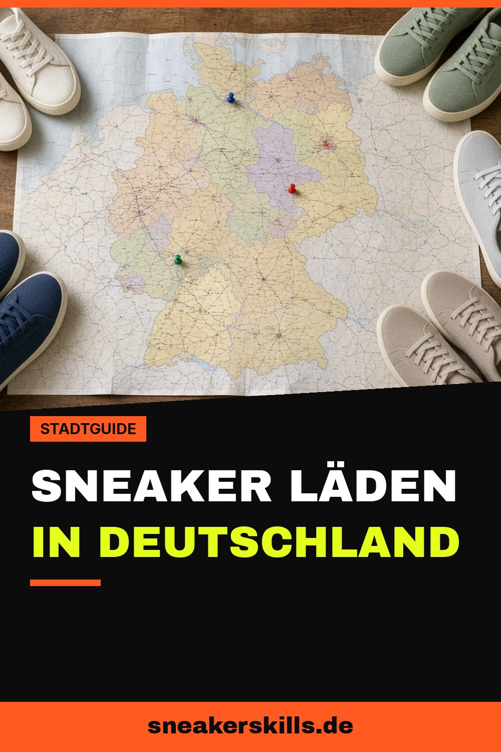 Sneaker Läden in Deutschland: Die besten Stores nach Stadt (Pinterest Grafik von sneakerskills.de)