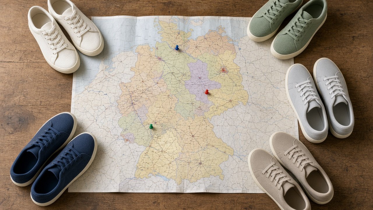 Sneaker und Deutschlandkarte, Symbolbild